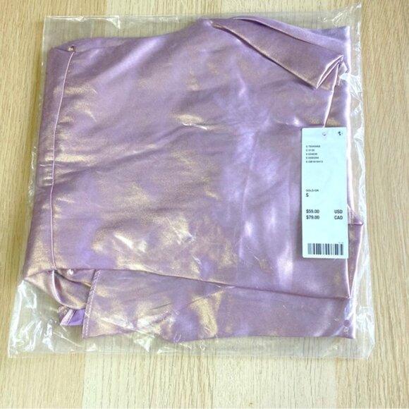 Urban Outfitters | Mallory Metallic Asymmetrical Slip Dress New Lavender Purple - Picture 8 of 10